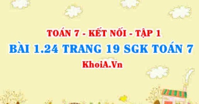 Bài 1.24 trang 19 SGK Toán 7 tập 1 Kết nối tri thức